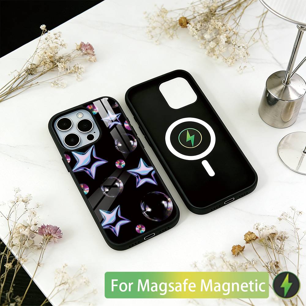Heavy Metal Stars Series Phone Case For iPhone17,16,15,14,13,12,11 Plus,Pro Magnetic with Magsafe Wireless Charging