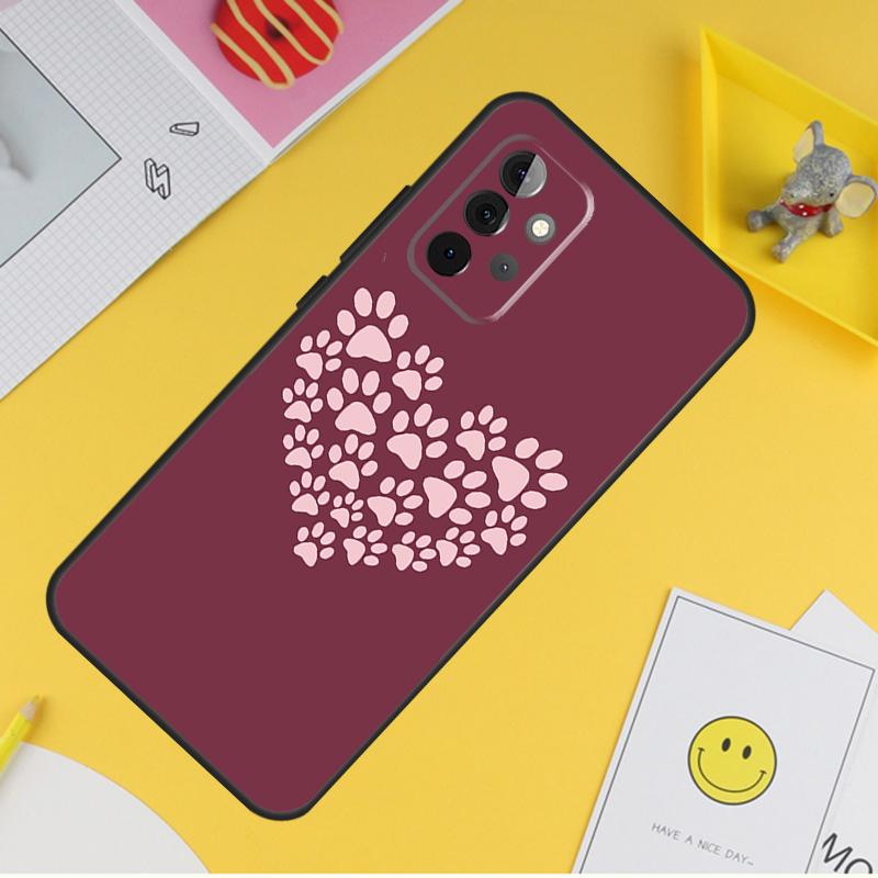 Чехол Лапки Кошки Собаки для Samsung Galaxy A53 A33 A23 A13 A06 A56 A16 A36 A55 A35 A17 A54 A34 A14 A52 A32 A15