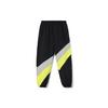 Color Block Elastic Waist Tapered Woven Knit Pants Men Bottoms Black AYKR899-3