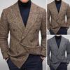 Autumn British Style Gentleman Casual Blazer Casual Streetwear Turndown Collar Solid Color Jacket Plus Size