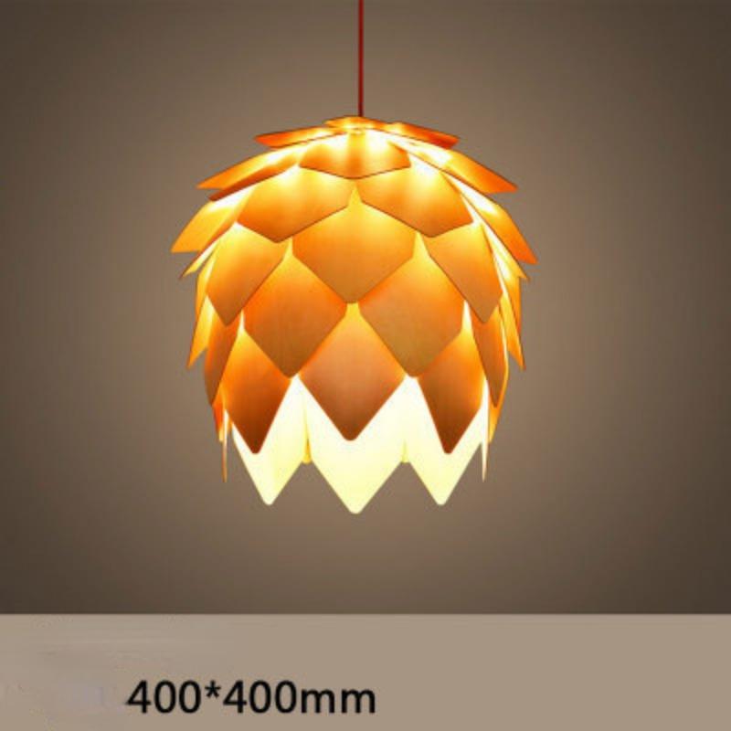Creative Pinecone Art Lamp Log Bedroom Study Dining Room Hotel Wooden Ambiance Chandelier