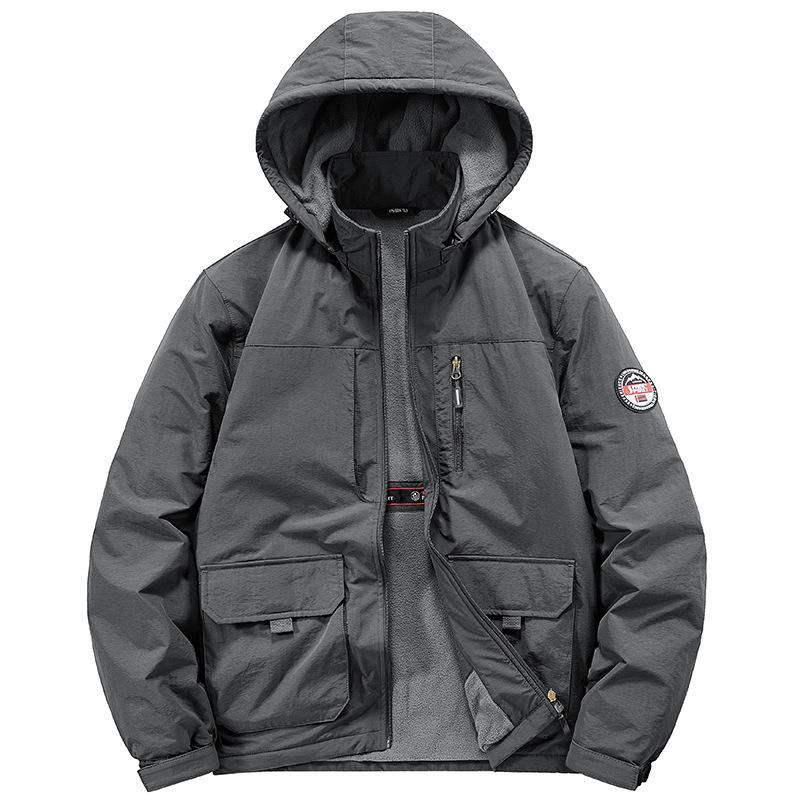 Мужское пальто большого размера, осень и зима, новая повседневная куртка для мужчин среднего возраста, бархатное пальто с хлопковой подкладкой