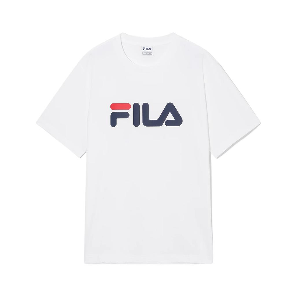 Fila Влагоотводящая Быстросохнущая Однотонная Футболка-Пуловер с Круглым Вырезом Унисекс Топы FS262RS01X044191