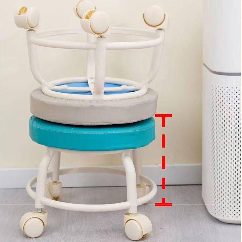 Вращающийся стул на роликах из искусственной кожи, водонепроницаемый стул на роликах, круглый стул с колесами, СПА