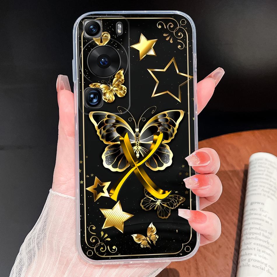 Чехол для телефона Huawei P60 P50 Pro P50E С красивыми буквами Легкий Мягкий ТПУ Прозрачный Силиконовый Чехол Для Huawei P 60 P 50 Обложка