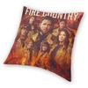 Fire Country Burned Square Pillowcase Polyester Linen Velvet Creative Zip Decorative Room Cushion Case