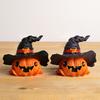 Mini Pumpkin Statue with Witch Hat Halloween Decoration Exquisite Workmanship Cute Pumpkin Figurine Table Festival Decoration