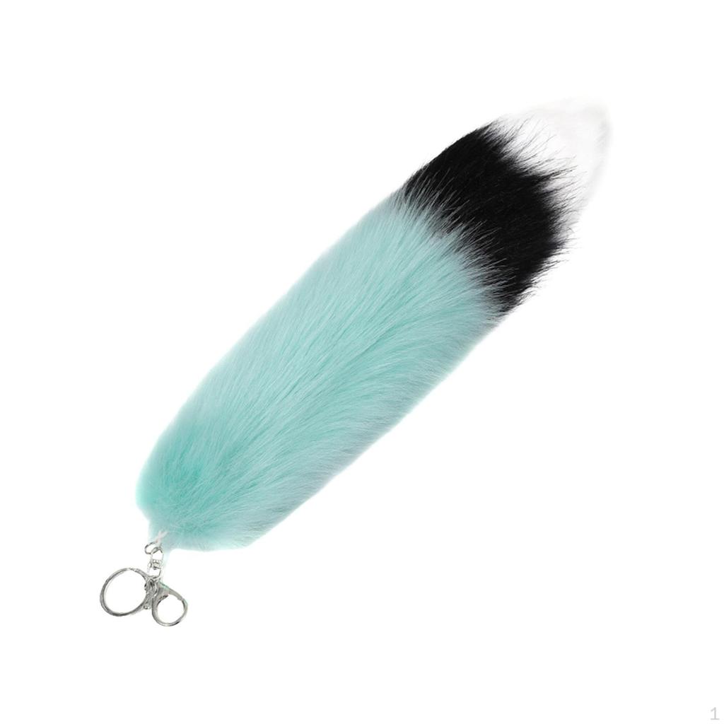 Plush Tail Keychain Bag Pendant Artificial Fur Furry Metal Keyring Car Key Chain for Wallet