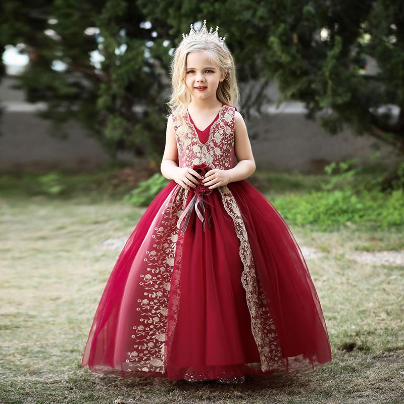 Children Girls Dress Summer Party Birthday Wedding Dresses Kids Elegant Princess Dresses Evening Long Dresses