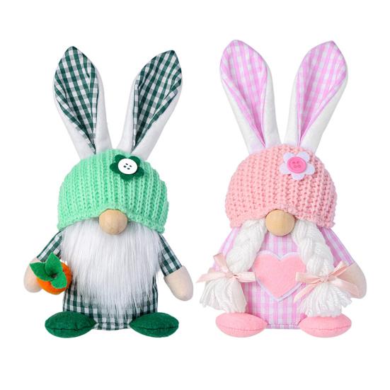 Пасхальная кукла-гном Yousheng, плюшевые кроличьи уши, гномы с вязаной шапкой, мягкая безликая кукла, настольное украшение для домашнего офиса