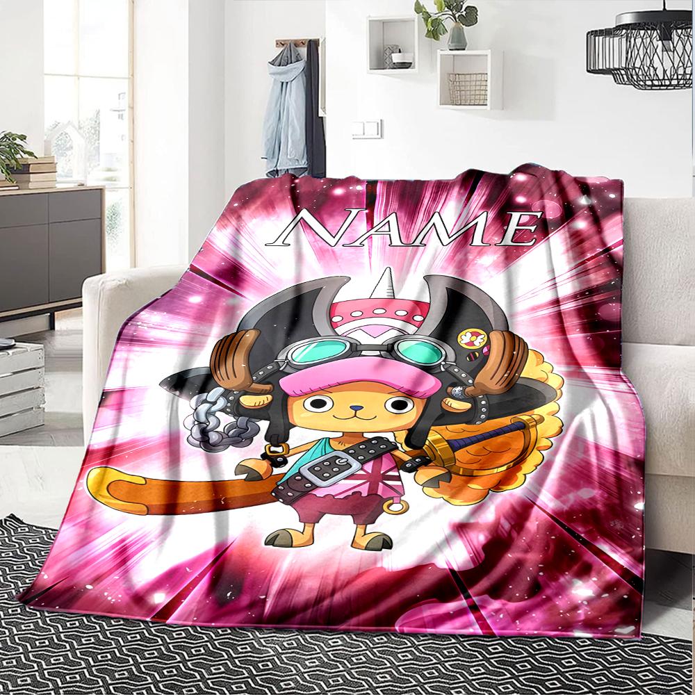 Customiz Name Personality One Piece Chopper Blanket Soft &Warm Sofa Office Bed Travel Lunch Break Blanket, Gift Suitable All Seasons