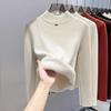 Fleece Thickened Sweater Women's Semi-turtleneck Integrated Fleece Bottoming Shirt with a New High-end Look Inside