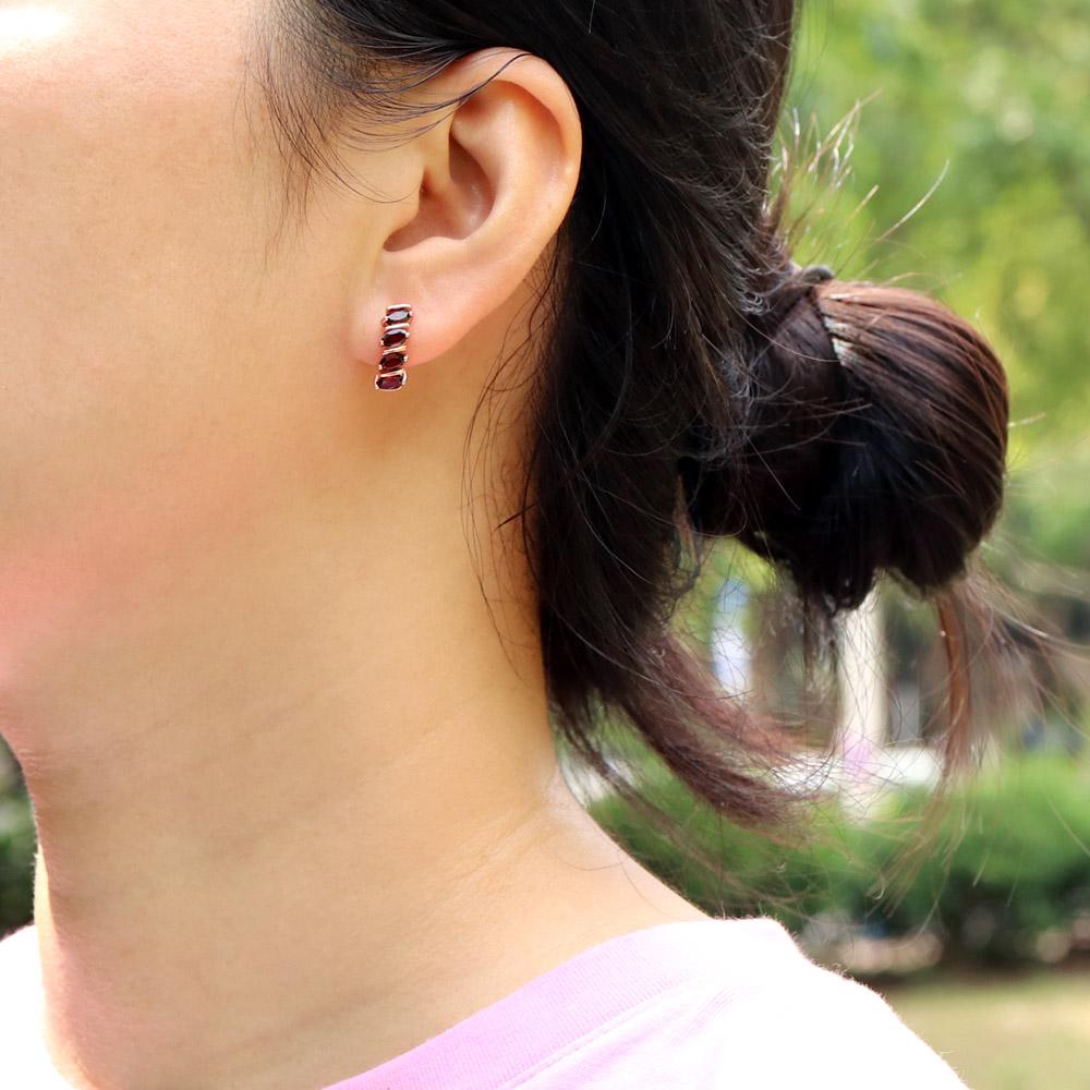 Новое поступление, ювелирные изделия из натурального граната для женщин, изящные ювелирные изделия, серьги-кольца из серебра 925 пробы с драгоценными камнями, комплект ювелирных изделий, повседневная одежда, подарок