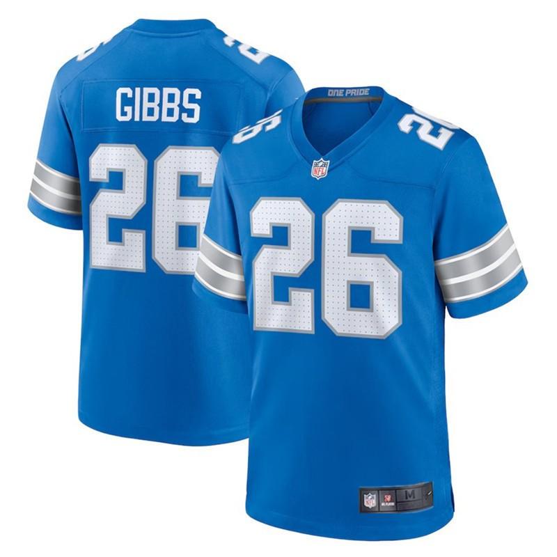Detroit Lions 26 Gibbs Football Jersey Men Women Sports Game Fan Apparel