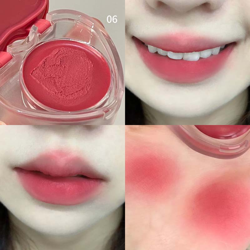 Губная помада для губ и щек двойного назначения HERORANGE Natural All-match Matte Monochrome Blush Cream с кисточкой