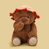Valentine's Day Roses Teddy Bear Cartoon Animal Plush Toys 2 Colors Brown Bear Holding Roses Dolls Sweet Gift For Girls Lovers