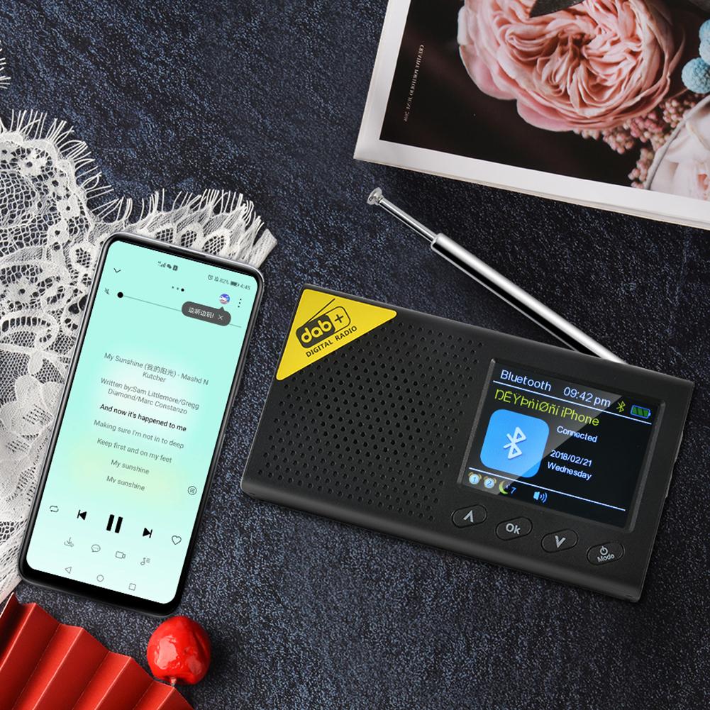 Multifunctional DAB FM Receiver Audio Broadcasting Player Portable LCD Display Bluetooth5.0 Digital Radio Stereo Audio Rece
