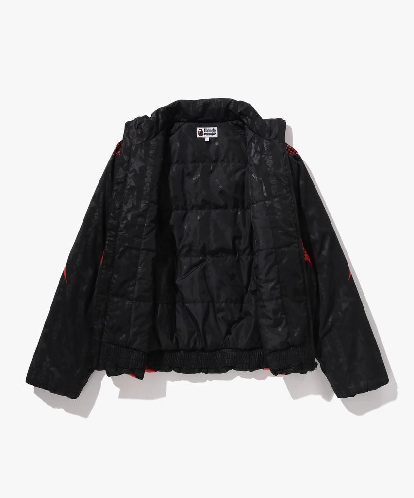 Bape Ava Frame Monogram Jacquard Multi-Logo Padded Jacket (M) Black