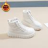 Теплые флисовые маленькие белые туфли женские зимние 2024 новые модные универсальные высокие сноубордические ботинки повседневные зимние ботинки YB9029