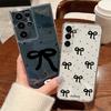 Чехол с бантами для Samsung Galaxy S26 Ultra S25 FE S24 S23 S22 A54 A15 A35 A55 A16 A36 A56 A17 A37 A57 5G Прозрачный мягкий чехол