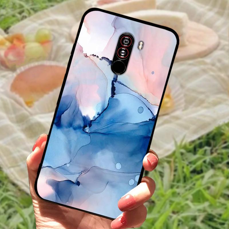 For Xiaomi Mi Pocophone F1 Case Cover PocoF1 Silicone Soft Marble Black Bumper Funda Coque for Xiaomi Poco F1 Poko Protective