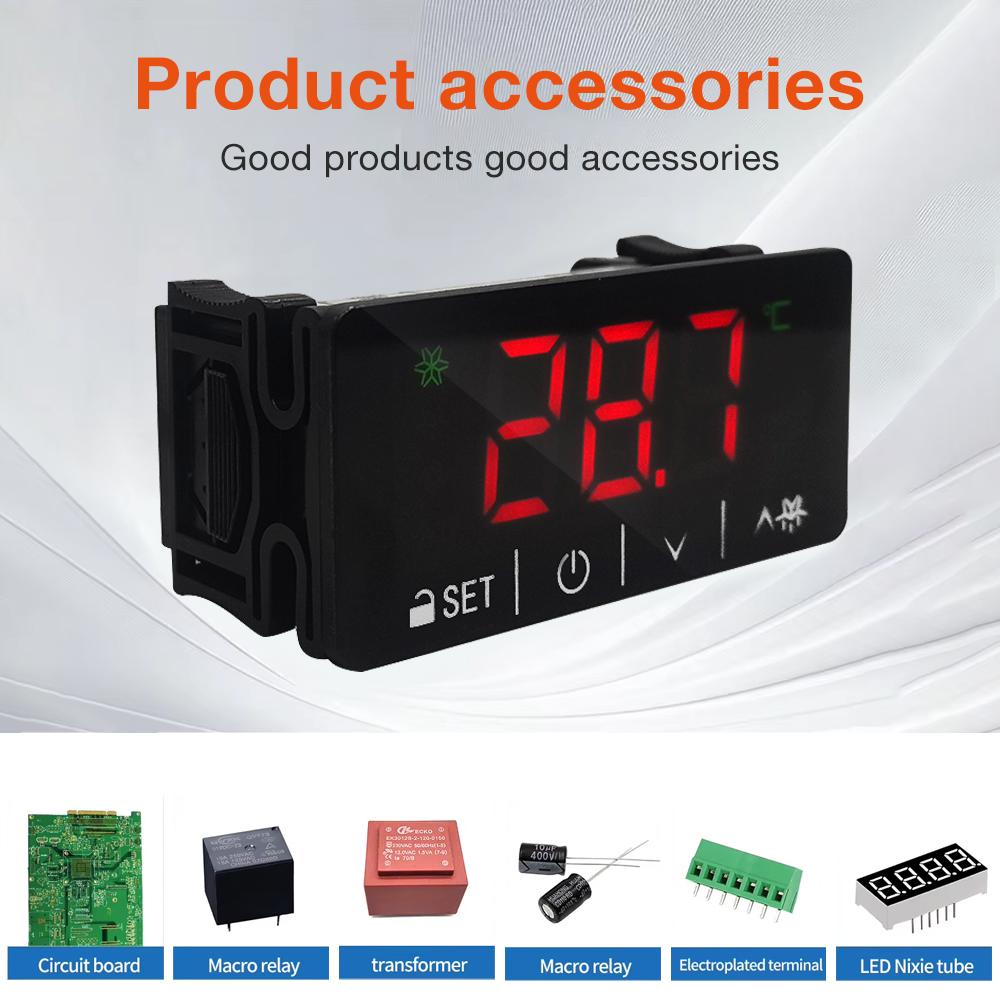 LCD Touch Screen Temperature Controller Microcomputer Thermostat Switch with NTC Sensor for Heating Cooling Defrosting 220V