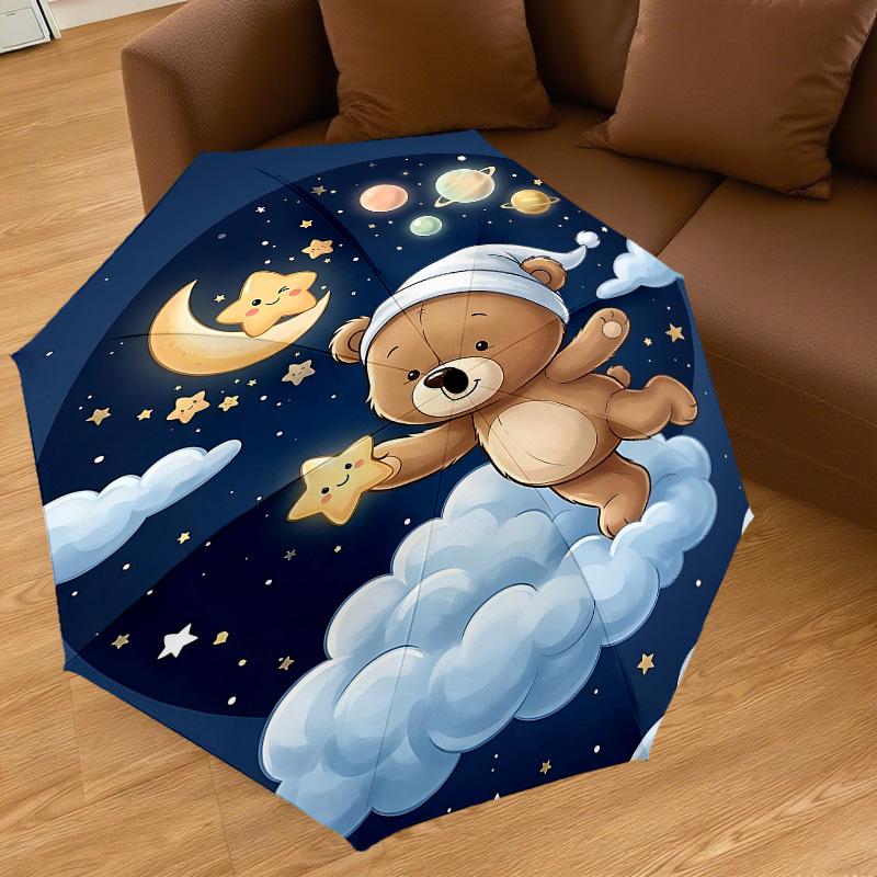 1PC Bear Cloud Umbrella-8-Rib Reinforced, Automatic Open, Lightweight & Durable, Fashion Accessory for Outdoor, J0395