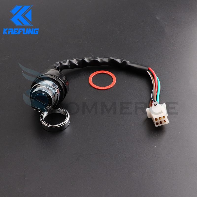 Motorcycle Ignition Switch with Keys 3 Position 6 Wire On/Off For Harley Bobber Scooter Chopper Kawasaki Suzuki GN 125
