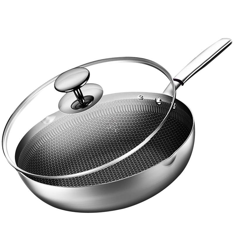 KABACH 316L Stainless Steel Non-stick Frying Wok