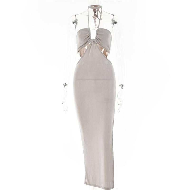 Элегантное облегающее сексуальное женское платье с открытой спиной и открытыми плечами, летние вечерние платья 2022 года, женский халат Femme Ladies