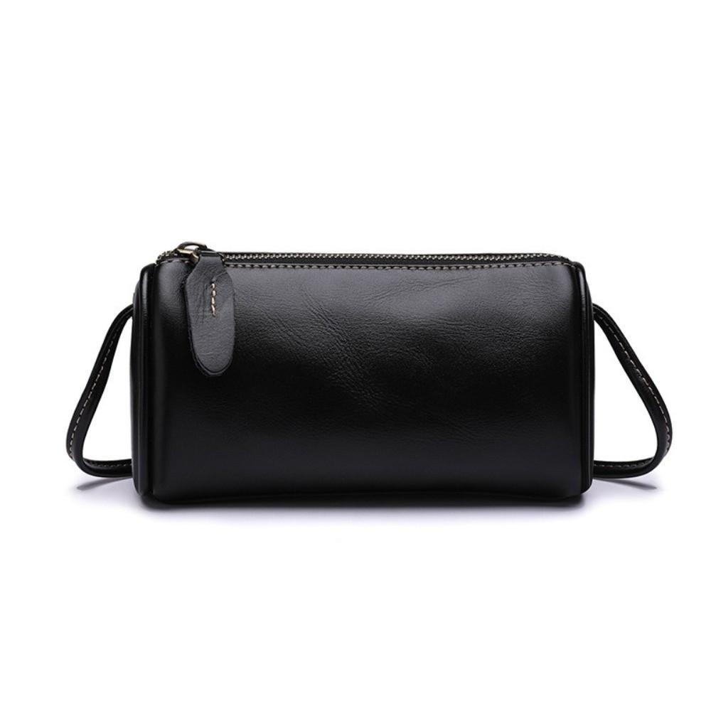 Vintage PU Leather Handbag Leather Shoulder Bag Fashion Small Cylinder Crossbody Bag Casual Wear