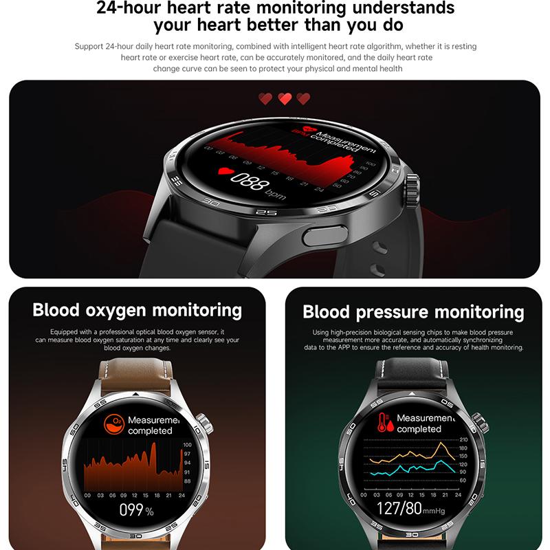 2025 New GT5 PRO Smart Watch Men Watch 5 Pro AMOLED HD Screen Bluetooth Call GPS Trajectory NFC Heart Rate Compass SmartWatches
