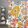 Colorful Flower Shower Curtain, Bathroom Decorative Shower Curtain, Waterproof Shower Curtain with Hooks