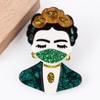 New Fashion Lady Acrylic Brooches for Women Cute Cartoon Glasses Girl Figure Badge Pins Casual Jewelry Clothes Accessories Gift