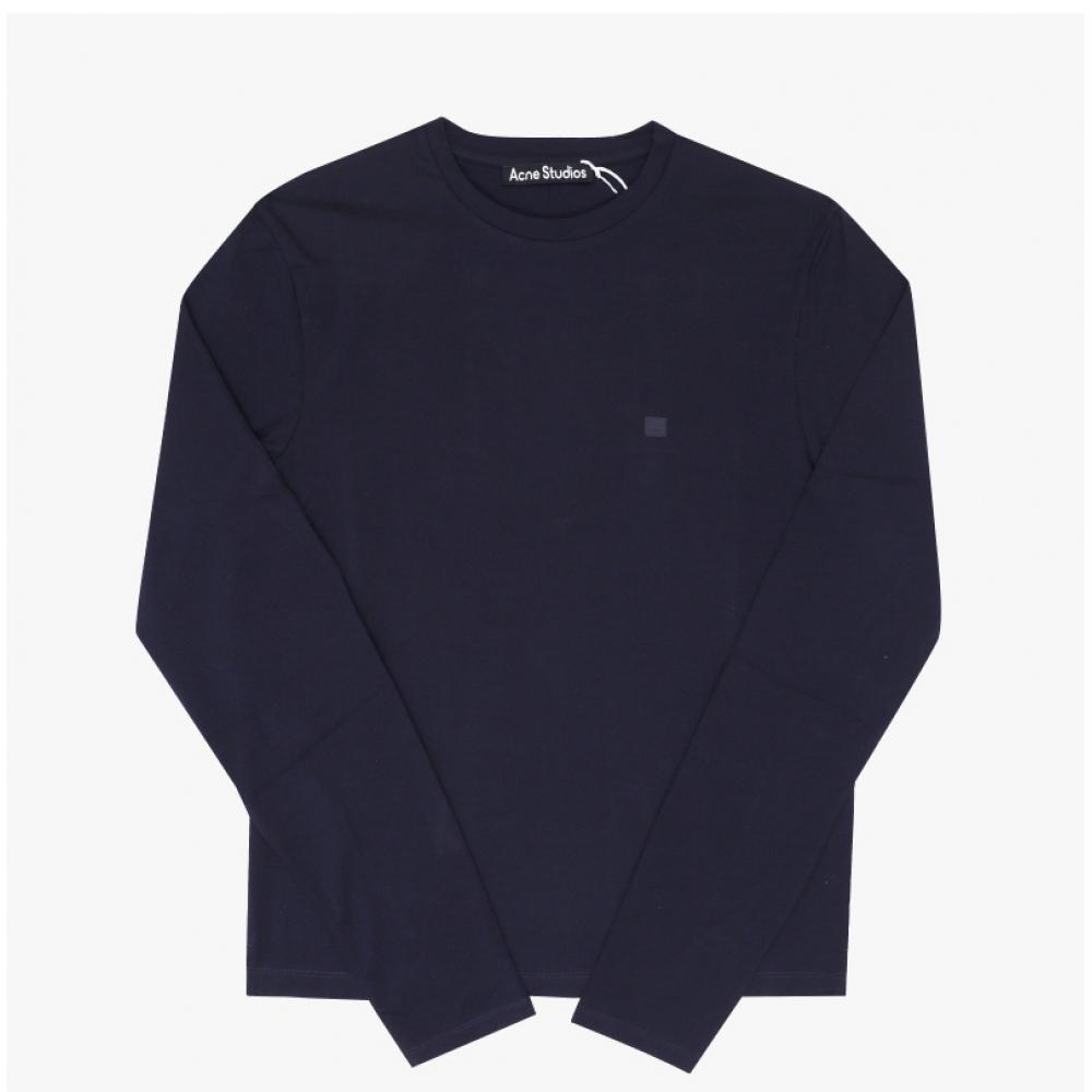 Acne Studios Футболка с длинным рукавом унисекс с нашивкой-логотипом Face Cl0311 Темно-синий 885