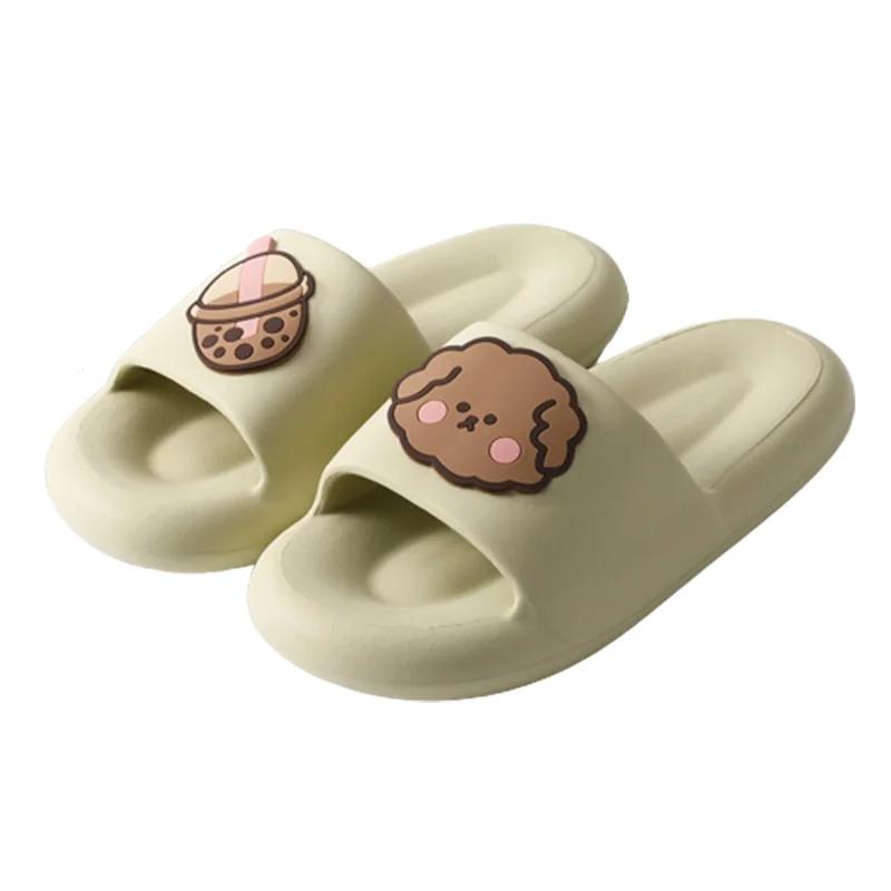 Новые мягкие тапочки из ЭВА для пар, домашние тапочки, летние сандалии для пляжа, для ванной, мужские шлепанцы, нескользящие женские туфли на толстой подошве