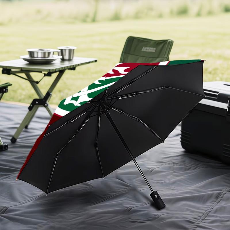 1PC Flumi-nense Football Crest Printed Umbrella Folding umbrella, automatic umbrella 8-Frame for Travel, camping Fan gifts Christmas Gifts