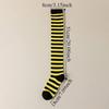 Теплые цветные полосатые чулки, впитывающие пот, японского стиля, длинные полосатые носки, милые, сексуальные, до колена, до бедра
