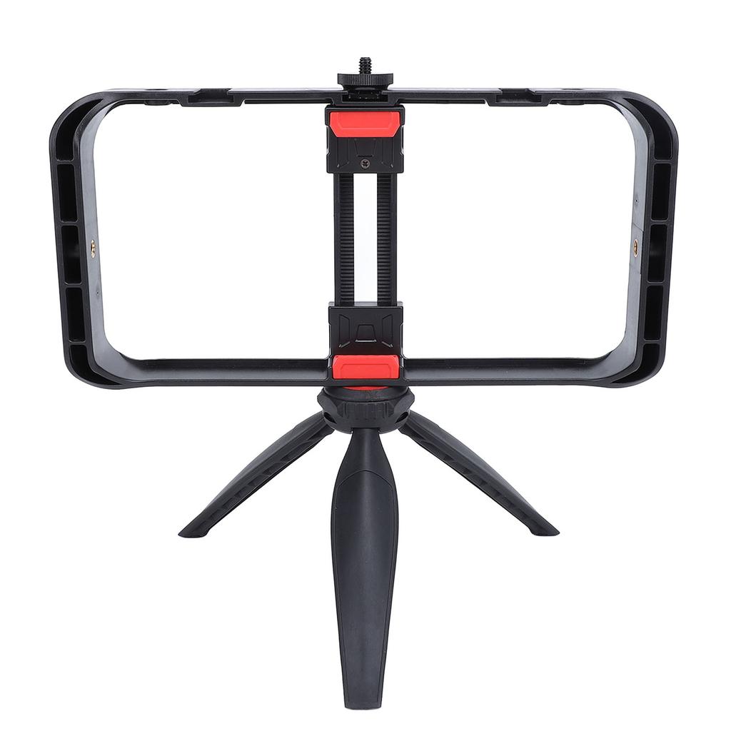 Smartphone Video Rig Filmmaking Vlogging Case Stabilizer Rig with Tripod Cold Shoe Mount 1 4 Inch Screw Interface for