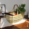 Bamboo Weave Vegetable Shopping Basket - Handmade, Handheld Kitchen Storage