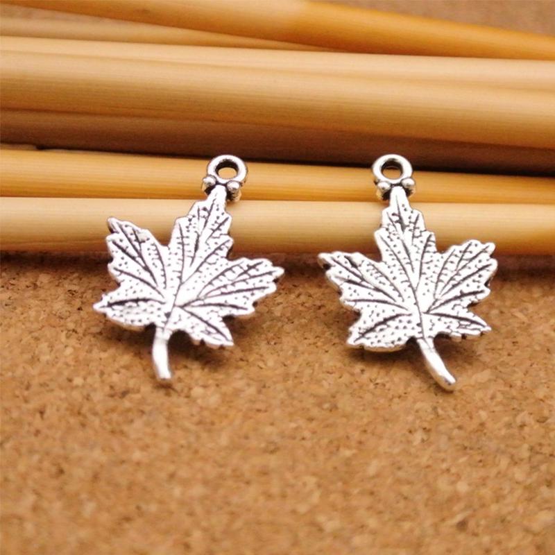Подвеска в стиле ретро из сплава, ювелирные аксессуары, кленовые листья, оптовая продажа, маркировка ювелирных изделий, ожерелье, браслет, маркировка ювелирных изделий, 20 шт./лот, бусины