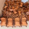 Handmade Miniature Wooden Frog Rocking Chair Ornament - DIY Decorative Accessory