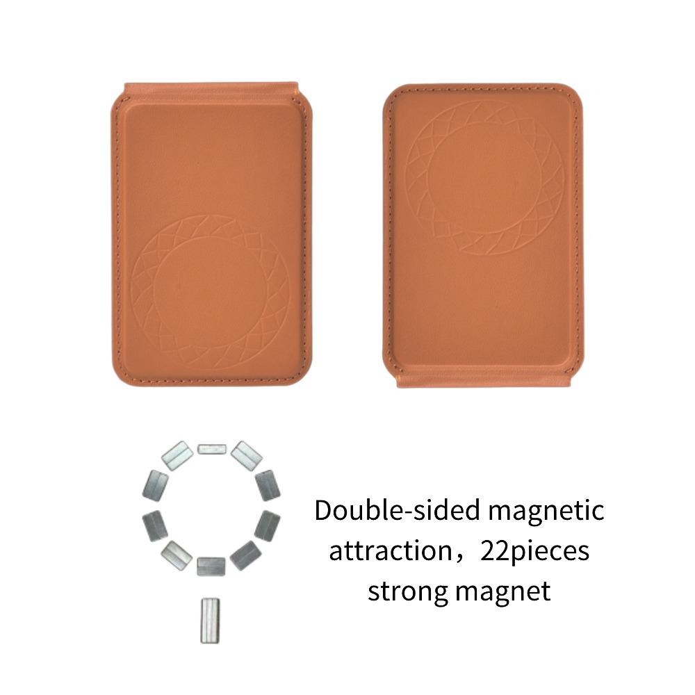 Магнитный держатель для карт и подставка MagSafe для iPhone 15: Двусторонняя кожаная обложка