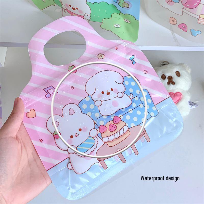 Рождественская мультяшная сумка для хранения украшений и закусок - Милая, мягкая, самозакрывающаяся