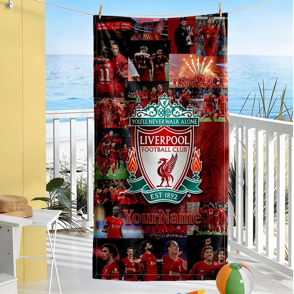 Liverpool Personalized Name Beach Towel Super Soft & Absorbent Portable for SwimmingBeachCamping Travel Beach AccessoriesGym