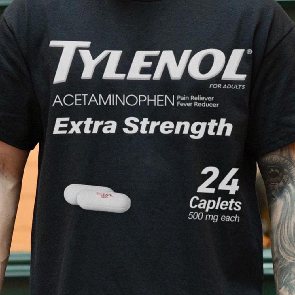Футболка с надписью Tylenol, Футболка "Тиленол не вызывает аутизм", Футболка Tylenol, Косплей костюм на Хэллоуин для поддержки людей с РАС, Фармацевт