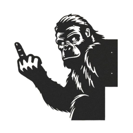 Peek-a-Boo Sasquatch Металлический Знак Средний Палец Sasquatch Знак Животное Выглядывает Знак для Украшения Столба Изгороди Сада Дерева