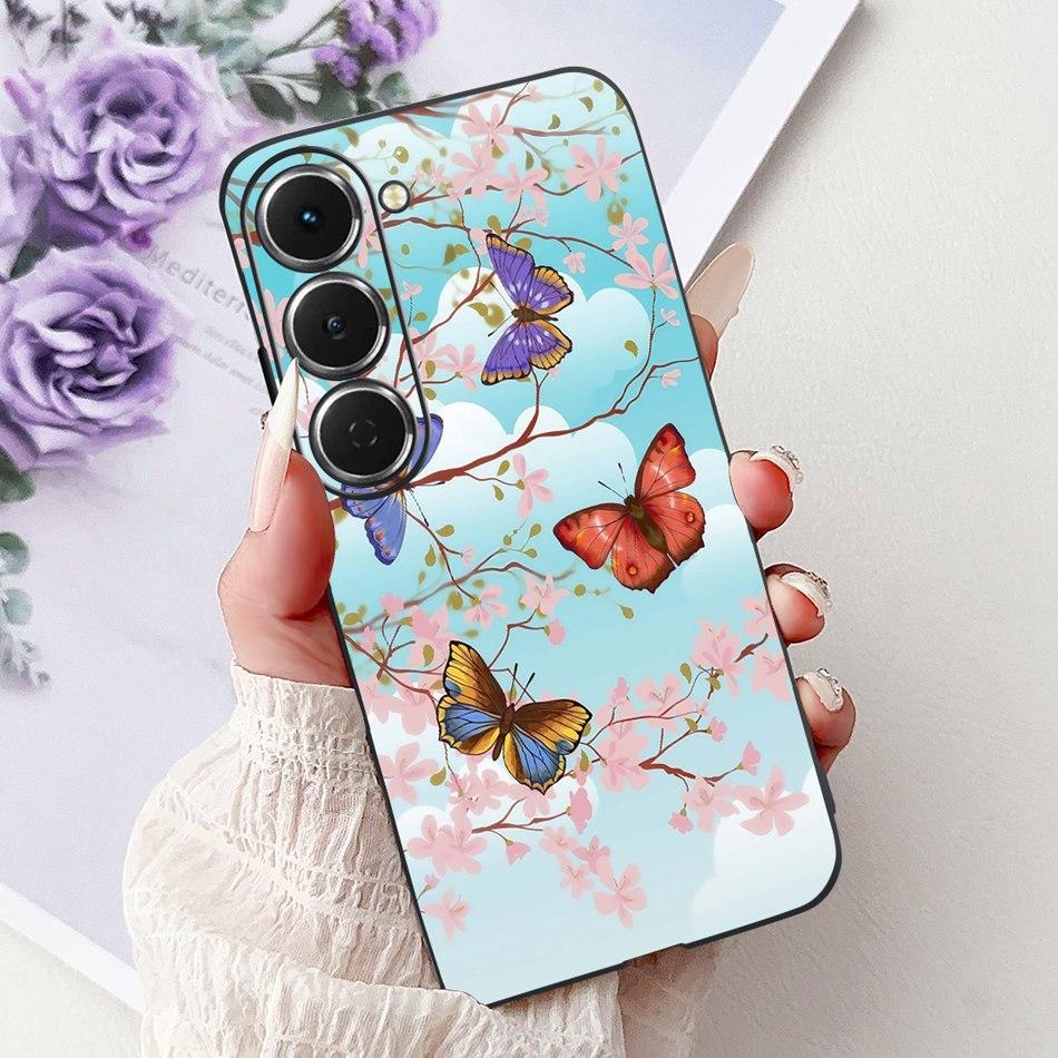 For Tecno Spark 40 Pro / 40 Pro+ Elegant Floral Butterfly Phone Case For Tecno Spark 40Pro Plus KM6 KM7 Soft Silicone TPU Cases