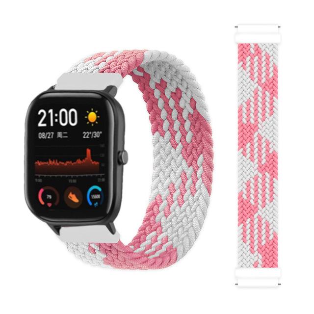 20 мм 22 мм ремешки для часов для Amazfit GTS/4/3/2/2e/GTS2 Mini/GTR 4/3 pro/GTR2/2e/2 Плетеный solo loop Браслет Amazfit bip 6 5 ремешок