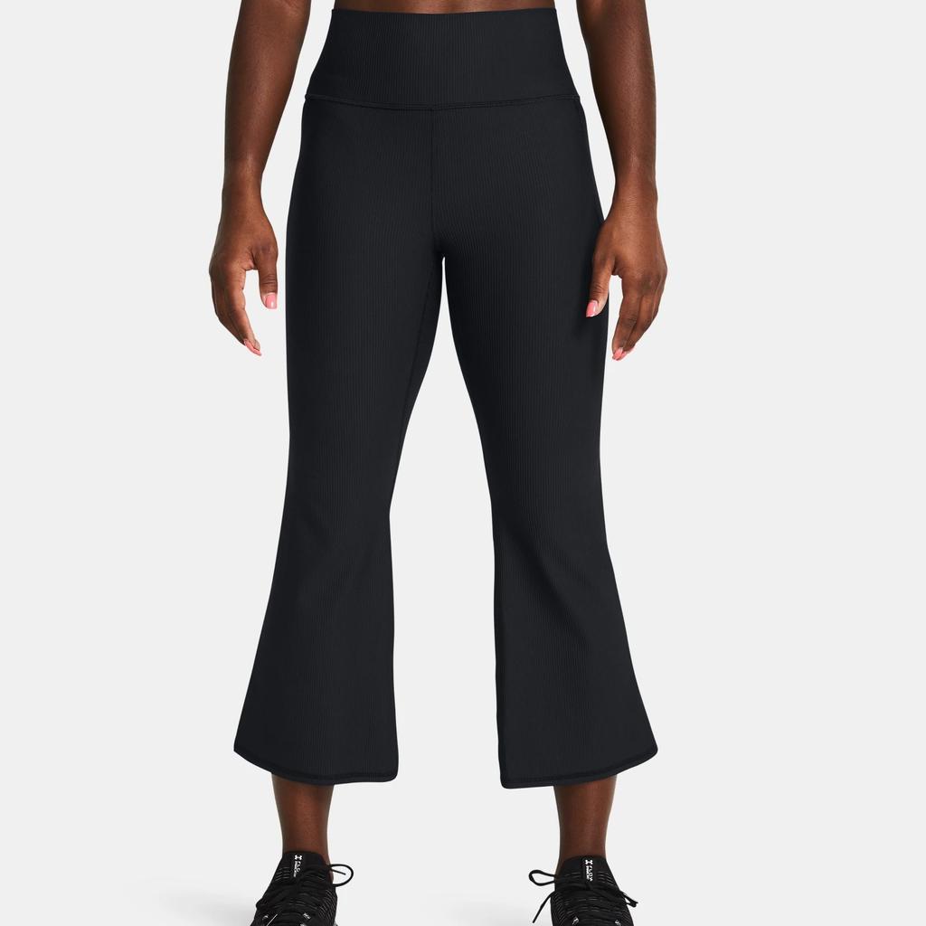 Under Armour Женские облегающие спортивные брюки UA Meridian с высокой талией, однотонные, расклешенные, черные 1384007-001